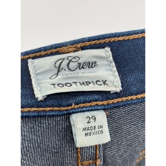 J.CREW Women's Dark Blue Denim Toothpick Skinny Five-Pocket Jeans SZ 29 - Picture 9 of 10